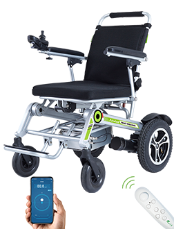 Airwheel H3S power wheelchair is featured by automatic folding system and App remote control